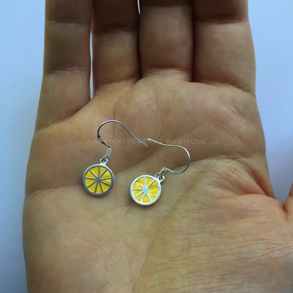 🛍 Sterling Silver Lemon Drop Earrings .925 Hook - Picture 4 of 8